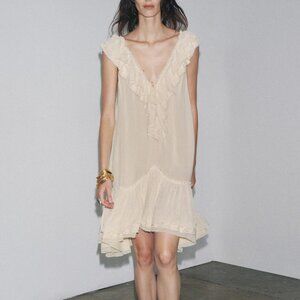 NWT ZARA ZW COLLECTION LACE RUFFLE DRESS